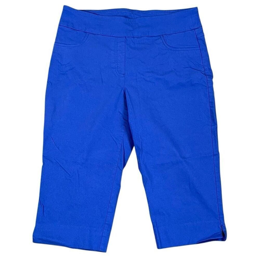 Ruby Rd Petite Blue Cropped Stretch Pull-on Capri Pants 16P